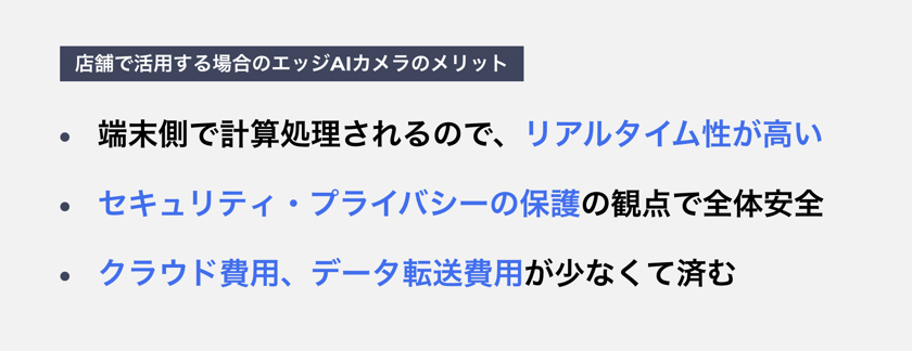 店舗で活用する場合のエッジAIカメラのメリット