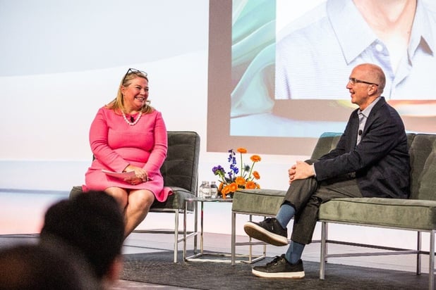 Jim Lenox and Nina Harding, on stage at the AiR Conference 2024 