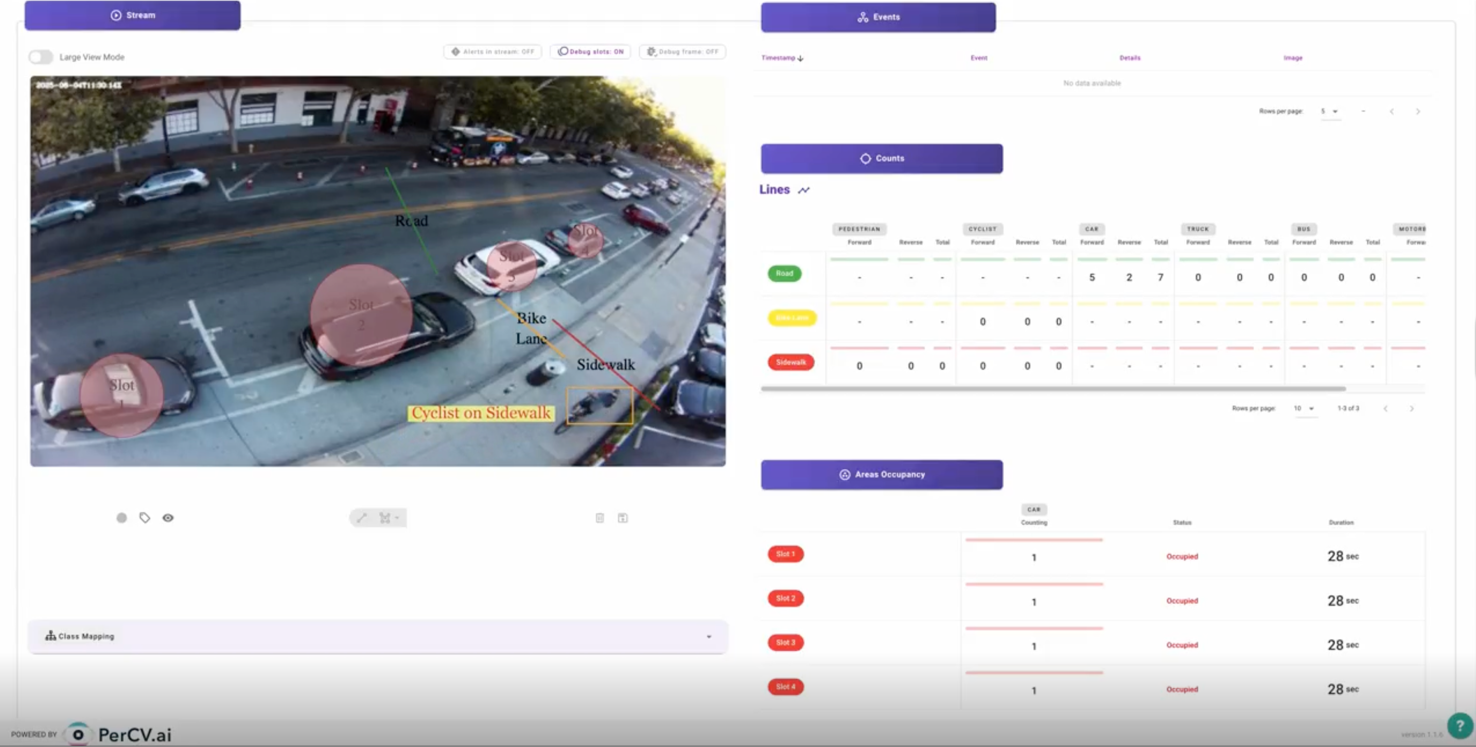 違反：歩道を走行する自転車
